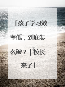 孩子学习效率低，到底怎么破？｜校长来了