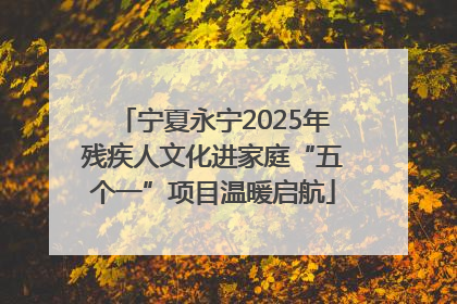 宁夏永宁2025年残疾人文化进家庭“五个一”项目温暖启航