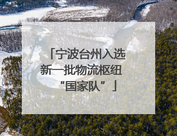宁波台州入选新一批物流枢纽“国家队”