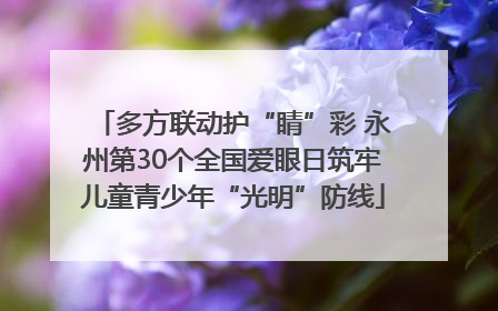 多方联动护“睛”彩 永州第30个全国爱眼日筑牢儿童青少年“光明”防线