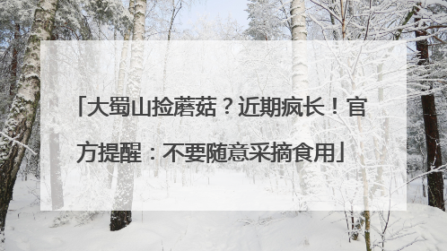 大蜀山捡蘑菇？近期疯长！官方提醒：不要随意采摘食用