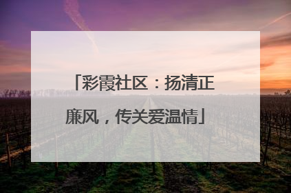 彩霞社区：扬清正廉风，传关爱温情