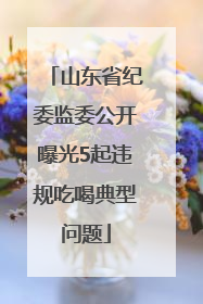 山东省纪委监委公开曝光5起违规吃喝典型问题