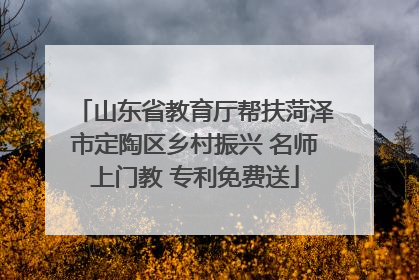 山东省教育厅帮扶菏泽市定陶区乡村振兴 名师上门教 专利免费送