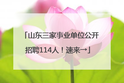 山东三家事业单位公开招聘114人！速来→