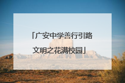广安中学善行引路 文明之花满校园
