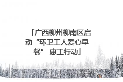 广西柳州柳南区启动“环卫工人爱心早餐” 惠工行动