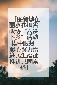 廉毅敏在丽水参加省政协“六送下乡”活动集中服务 凝心聚力增进民生福祉推进共同富裕