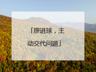 廖进球，主动交代问题