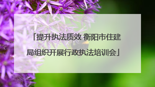 提升执法质效 衡阳市住建局组织开展行政执法培训会
