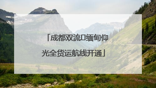 成都双流⇌缅甸仰光全货运航线开通