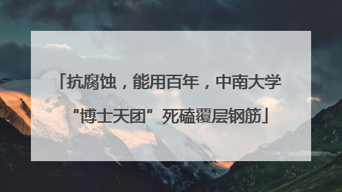 抗腐蚀，能用百年，中南大学“博士天团”死磕覆层钢筋