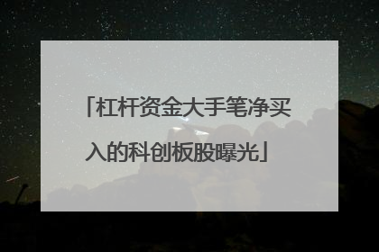 杠杆资金大手笔净买入的科创板股曝光