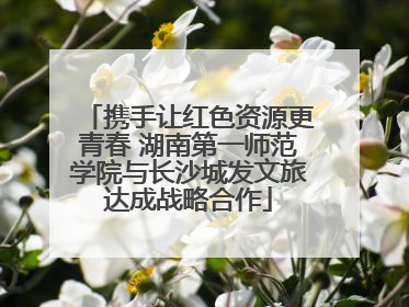携手让红色资源更青春 湖南第一师范学院与长沙城发文旅达成战略合作