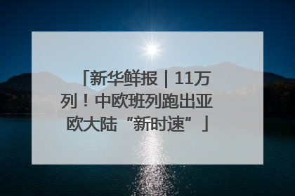 新华鲜报｜11万列！中欧班列跑出亚欧大陆“新时速”
