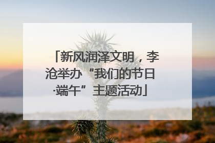 新风润泽文明，李沧举办“我们的节日·端午”主题活动