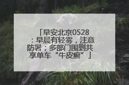 早安北京0528：早晨有轻雾，注意防暑；多部门围剿共享单车“牛皮癣”
