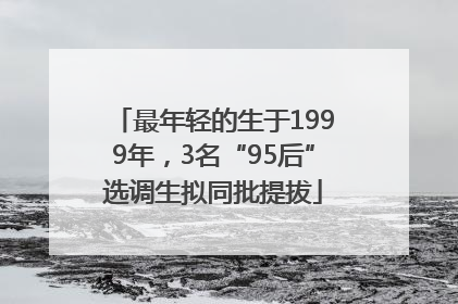 最年轻的生于1999年，3名“95后”选调生拟同批提拔