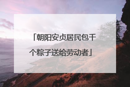 朝阳安贞居民包千个粽子送给劳动者