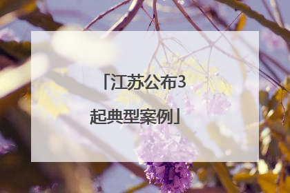 江苏公布3起典型案例