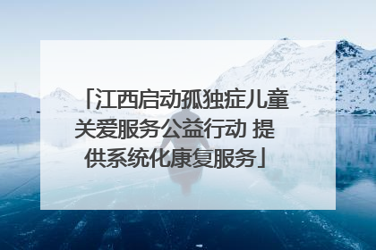 江西启动孤独症儿童关爱服务公益行动 提供系统化康复服务