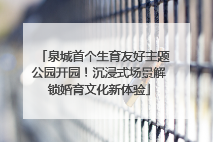 泉城首个生育友好主题公园开园！沉浸式场景解锁婚育文化新体验