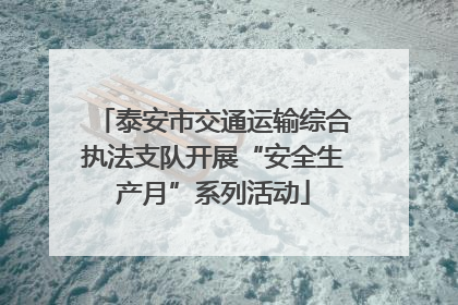 泰安市交通运输综合执法支队开展“安全生产月”系列活动