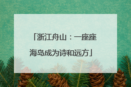 浙江舟山：一座座海岛成为诗和远方