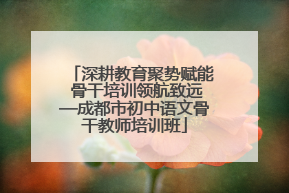 深耕教育聚势赋能 骨干培训领航致远—成都市初中语文骨干教师培训班