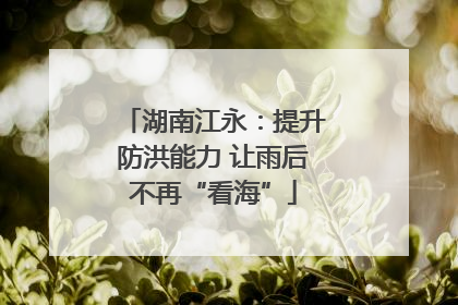 湖南江永：提升防洪能力 让雨后不再“看海”