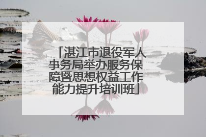 湛江市退役军人事务局举办服务保障暨思想权益工作能力提升培训班