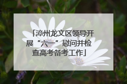 漳州龙文区领导开展“六一”慰问并检查高考备考工作