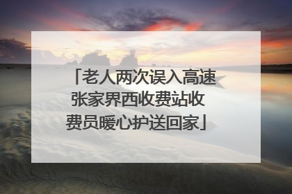 老人两次误入高速 张家界西收费站收费员暖心护送回家