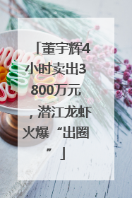 董宇辉4小时卖出3800万元，潜江龙虾火爆“出圈”