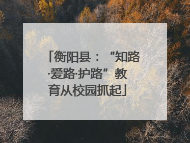 衡阳县：“知路·爱路·护路”教育从校园抓起