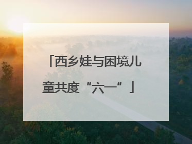 西乡娃与困境儿童共度“六一”