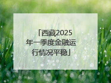 西藏2025年一季度金融运行情况平稳