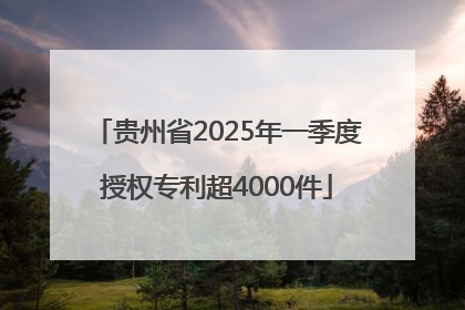 贵州省2025年一季度授权专利超4000件