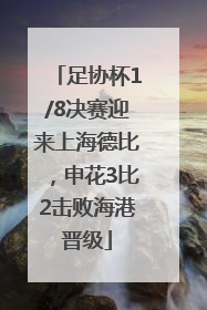 足协杯1/8决赛迎来上海德比，申花3比2击败海港晋级