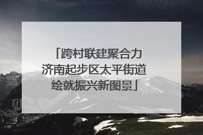 跨村联建聚合力 济南起步区太平街道绘就振兴新图景