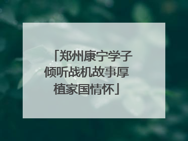 郑州康宁学子倾听战机故事厚植家国情怀