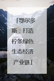 鄂尔多斯：打造柠条绿色生态经济产业链