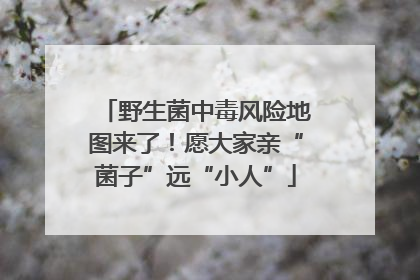 野生菌中毒风险地图来了！愿大家亲“菌子”远“小人”