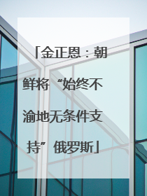 金正恩：朝鲜将“始终不渝地无条件支持”俄罗斯