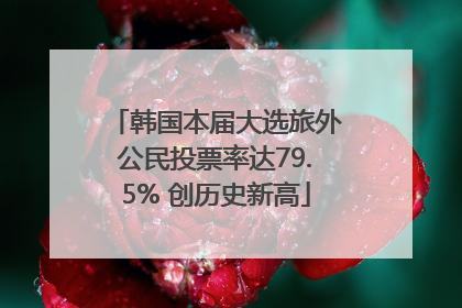 韩国本届大选旅外公民投票率达79.5% 创历史新高