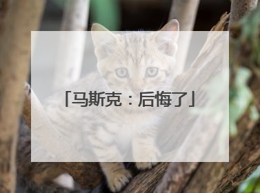 马斯克：后悔了