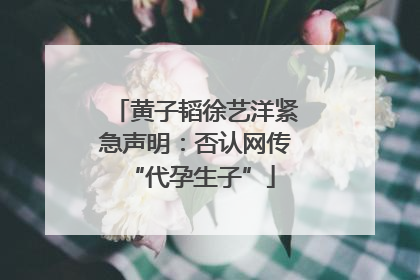黄子韬徐艺洋紧急声明：否认网传 “代孕生子”