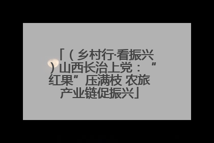（乡村行·看振兴）山西长治上党：“红果”压满枝 农旅产业链促振兴