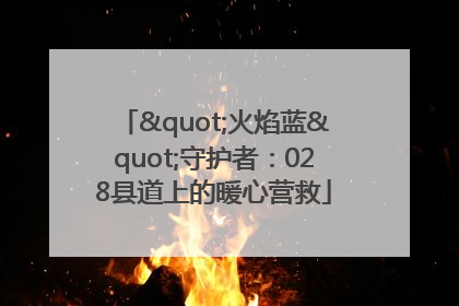 "火焰蓝"守护者：028县道上的暖心营救