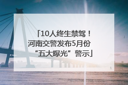 10人终生禁驾！河南交警发布5月份“五大曝光”警示